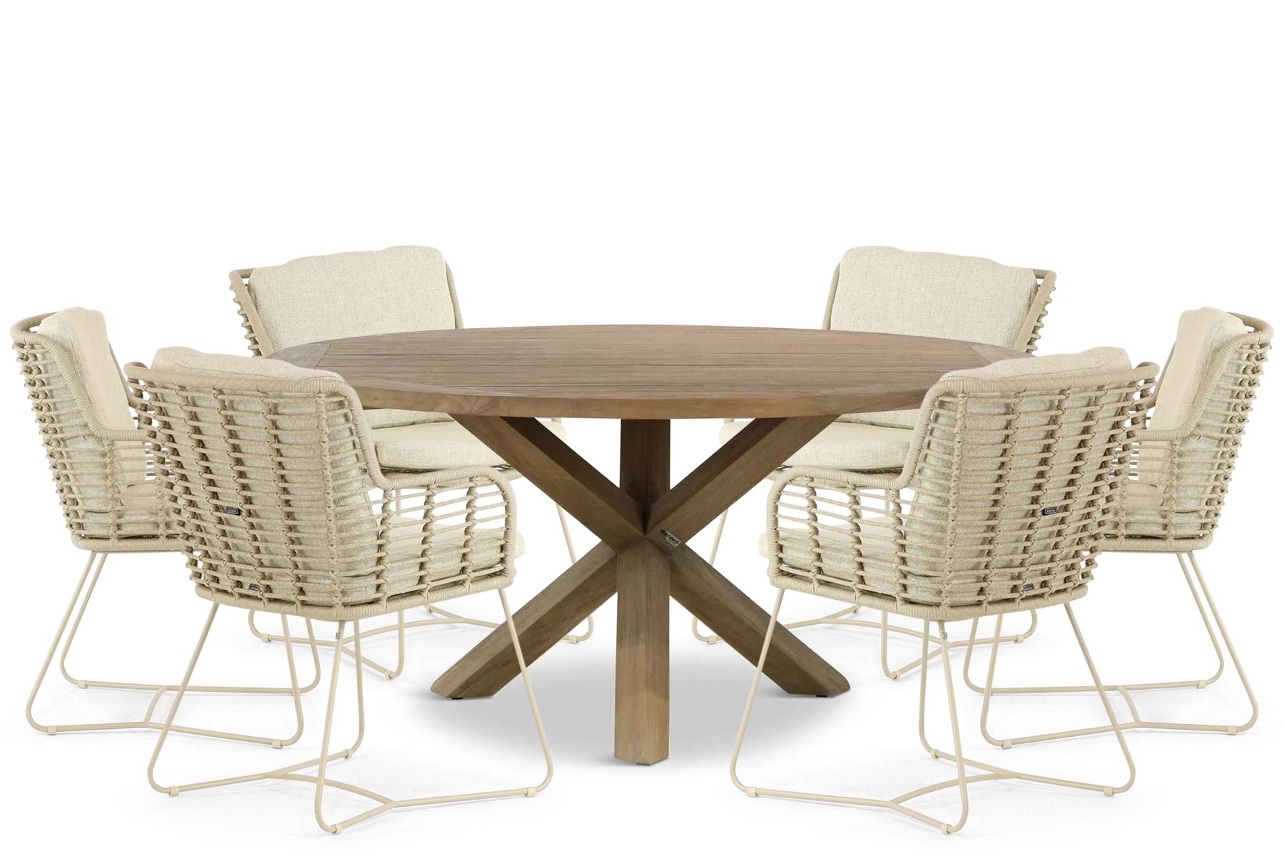 4 Seasons Outdoor Fabrice/Sand City 160 cm dining tuinset 7-delig thumbnail