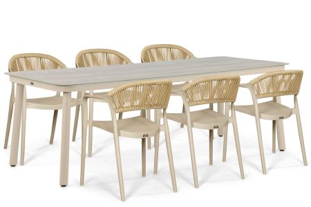 Domani Toscano/Tavano 220x90 cm dining tuinset 7-delig