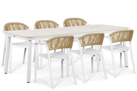 Domani Toscano/Tavano 220x90 cm dining tuinset 7-delig