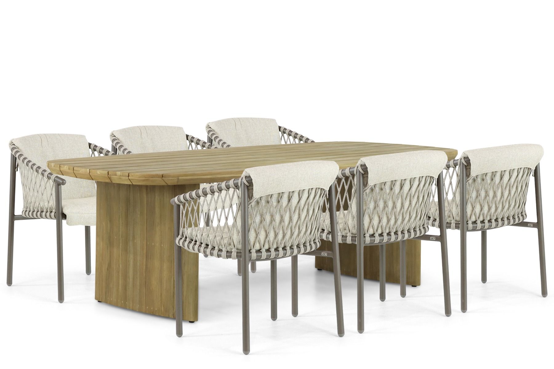 4 Seasons Outdoor Allora/Falcon 240 cm dining tuinset 7-delig
