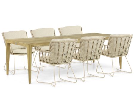 4 Seasons Outdoor Fabrice/Sentis 240 cm dining tuinset 7-delig