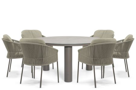 4 Seasons Outdoor Florence/Arancia 150 cm dining tuinset 7-delig