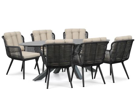 Coco Custa/Ellisse 240x107 cm dining tuinset 7-delig