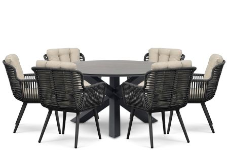 Coco Custa/Xento 150 cm dining tuinset 7-delig