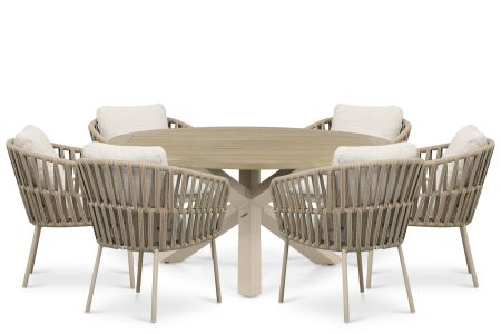 Coco Elara/Rockville 160 cm dining tuinset 7-delig