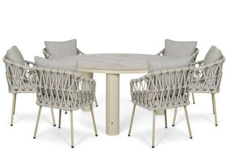 Coco Oliva/Arancia 150 cm dining tuinset 7-delig