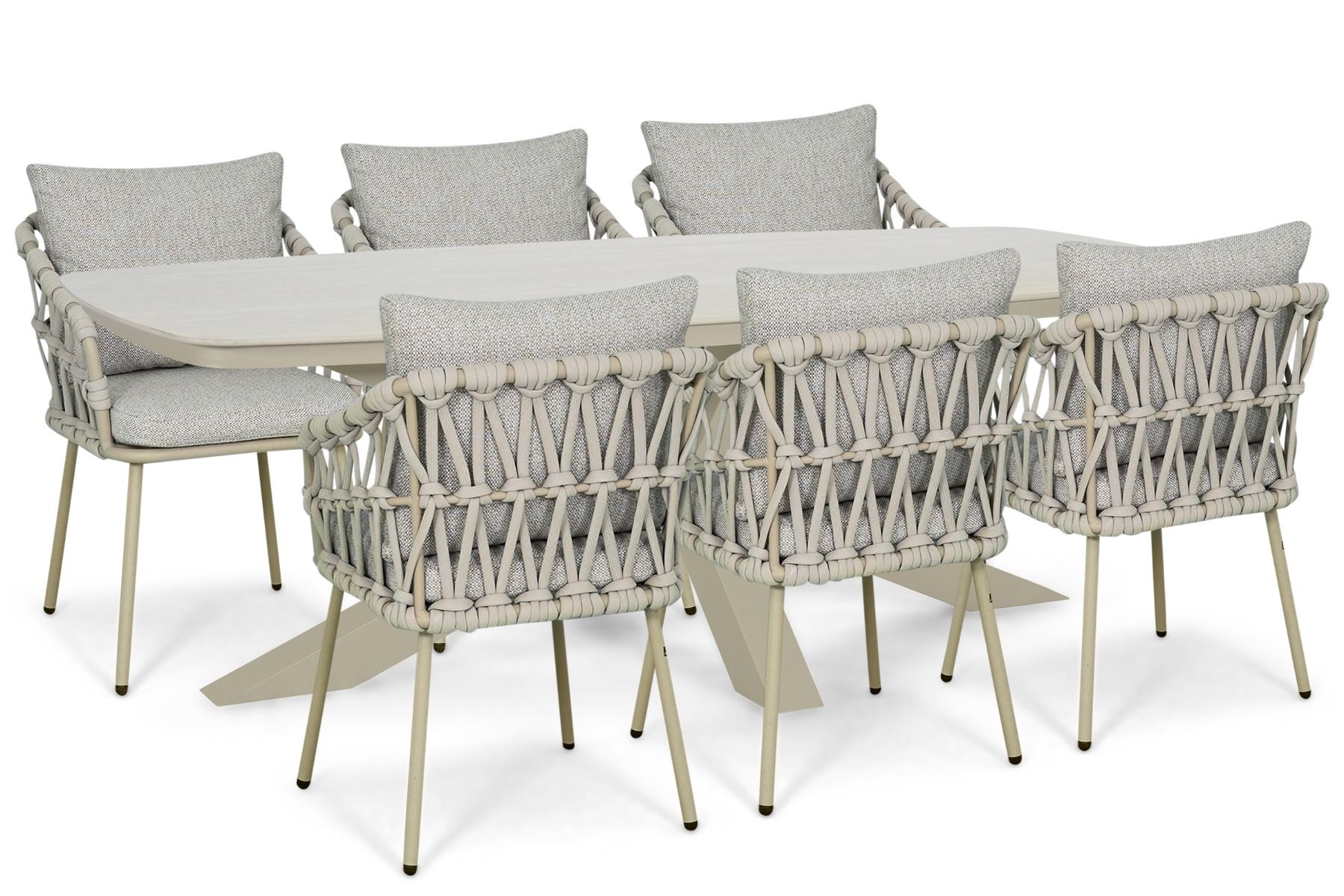 Coco Oliva/Belluno 220x100 cm dining tuinset 7-delig