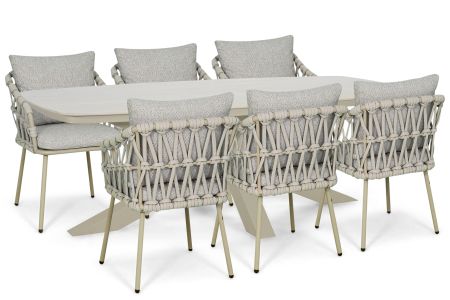 Coco Oliva/Belluno 220x100 cm dining tuinset 7-delig