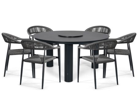 De Laan Granada/Arancia 150 cm dining tuinset 7-delig