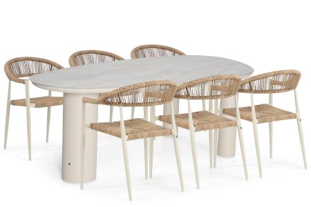 De Laan Granada/Guave 240x120 cm dining tuinset 7-delig