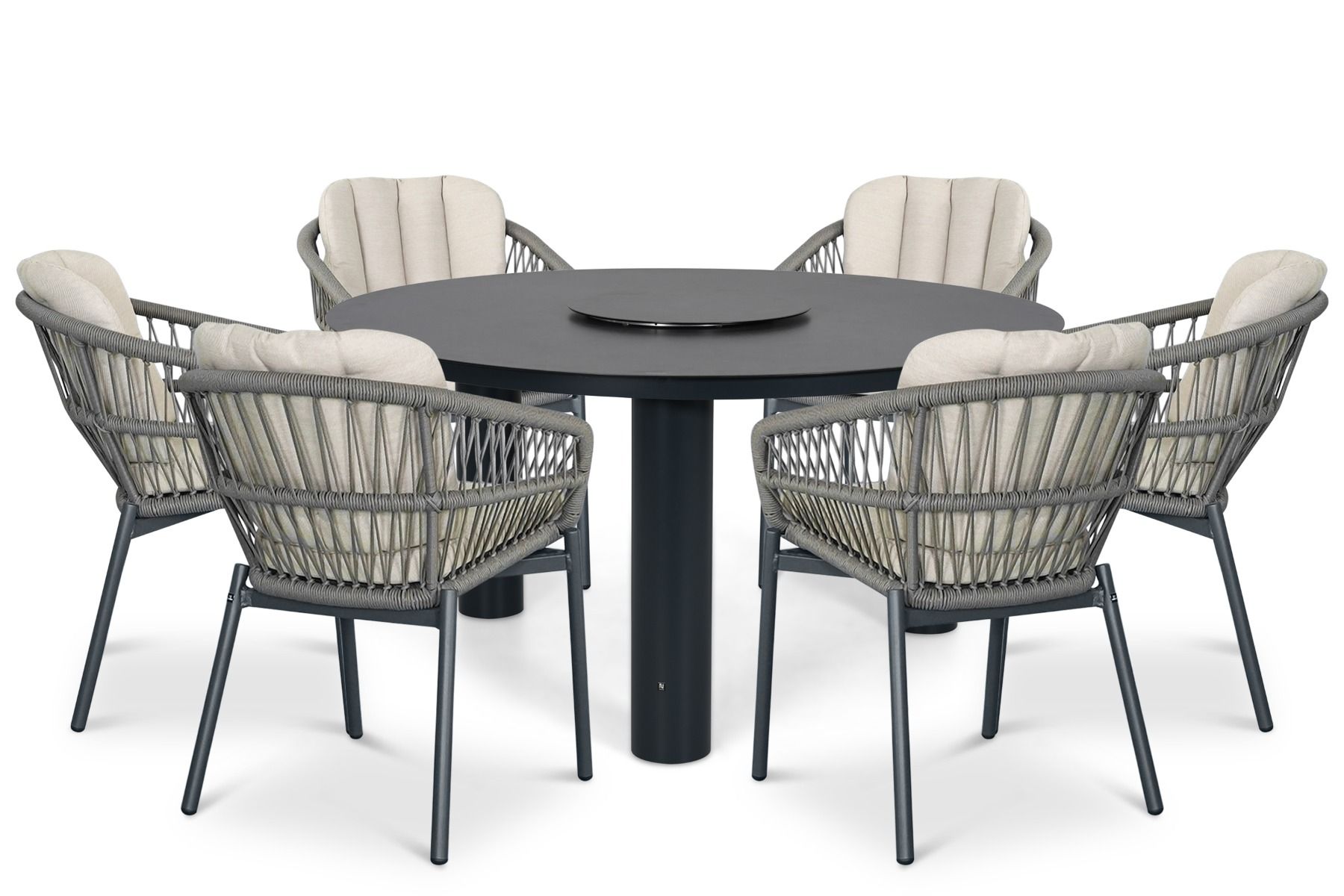 De Laan Malaga/Arancia 150 cm dining tuinset 7-delig