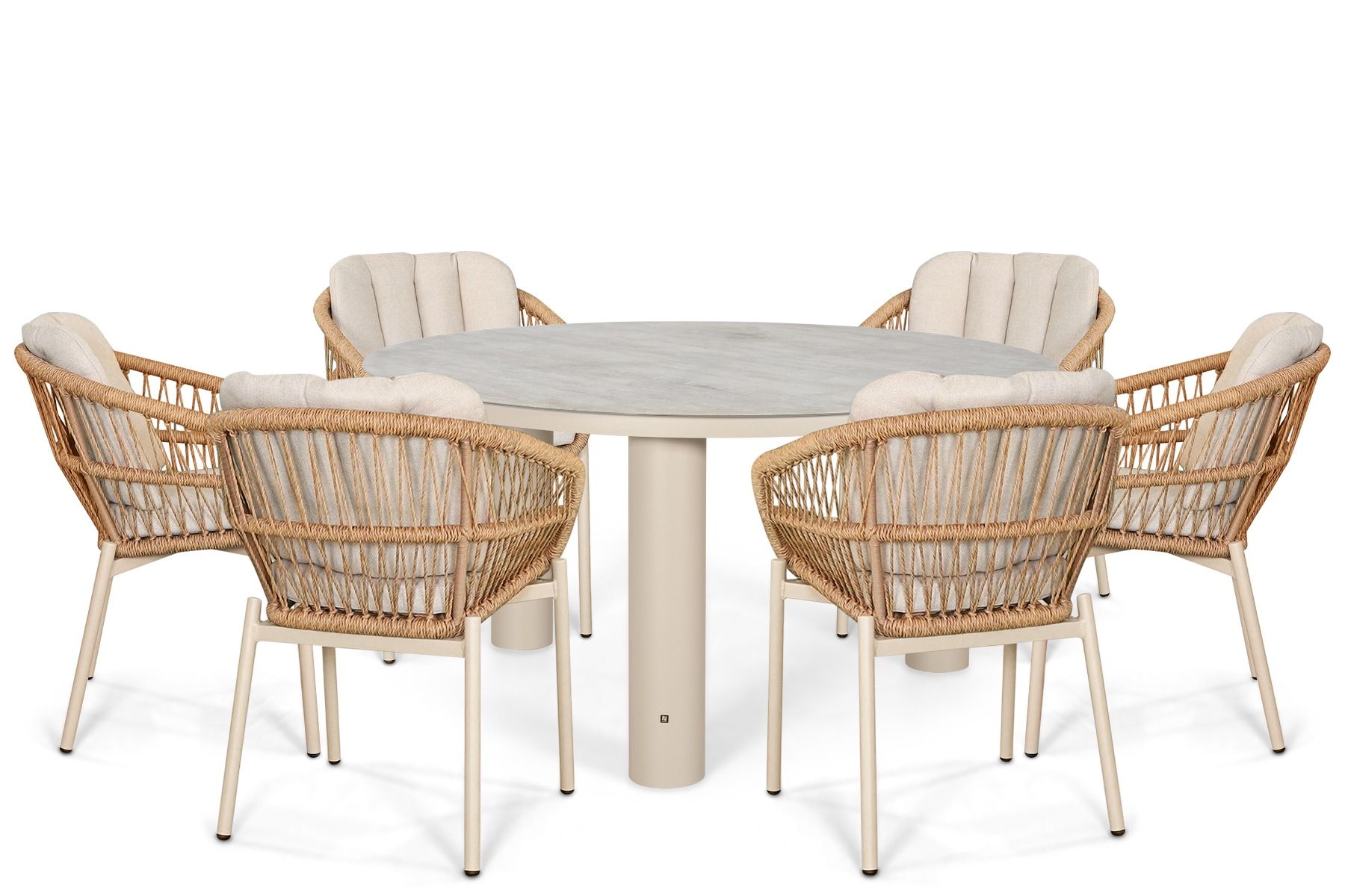 De Laan Malaga/Arancia 150 cm dining tuinset 7-delig