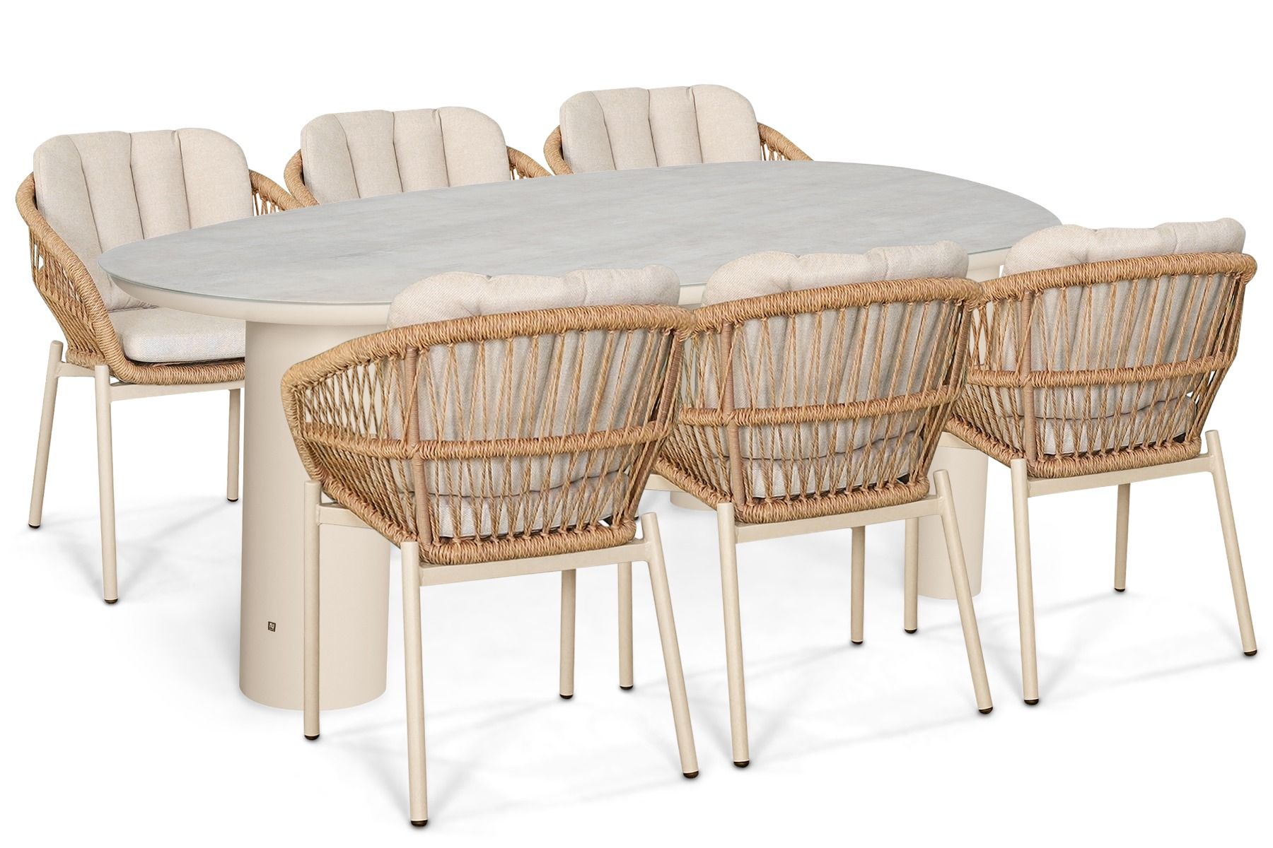 De Laan Malaga/Guave 240x120 cm dining tuinset 7-delig