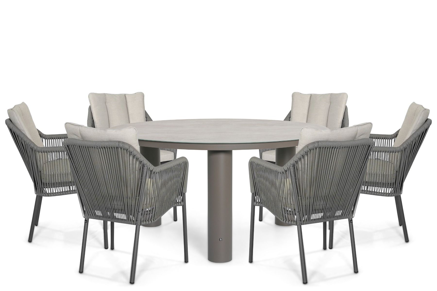 De Laan Marbella/Arancia 150 cm dining tuinset 7-delig