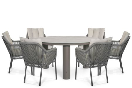De Laan Marbella/Arancia 150 cm dining tuinset 7-delig
