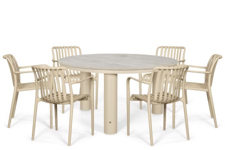 Domani Alba/Arancia 150 cm dining tuinset 7-delig