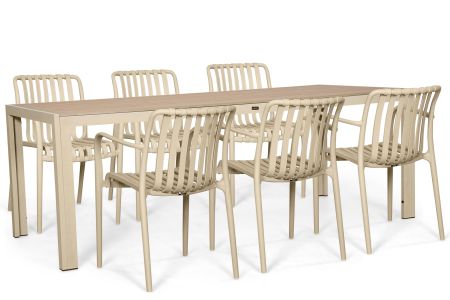 Domani Alba/Creta 205x90 cm dining tuinset 7-delig