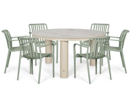 Domani Alba/Arancia 150 cm dining tuinset 7-delig