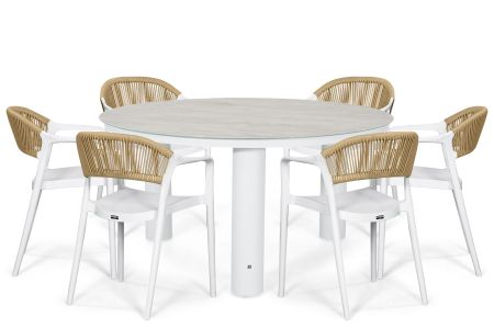 Domani Toscano/Arancia 150 cm dining tuinset 7-delig