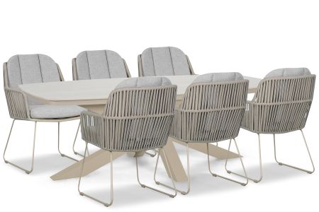 Domani Trivento/Belluno 220x100 cm dining tuinset 7-delig