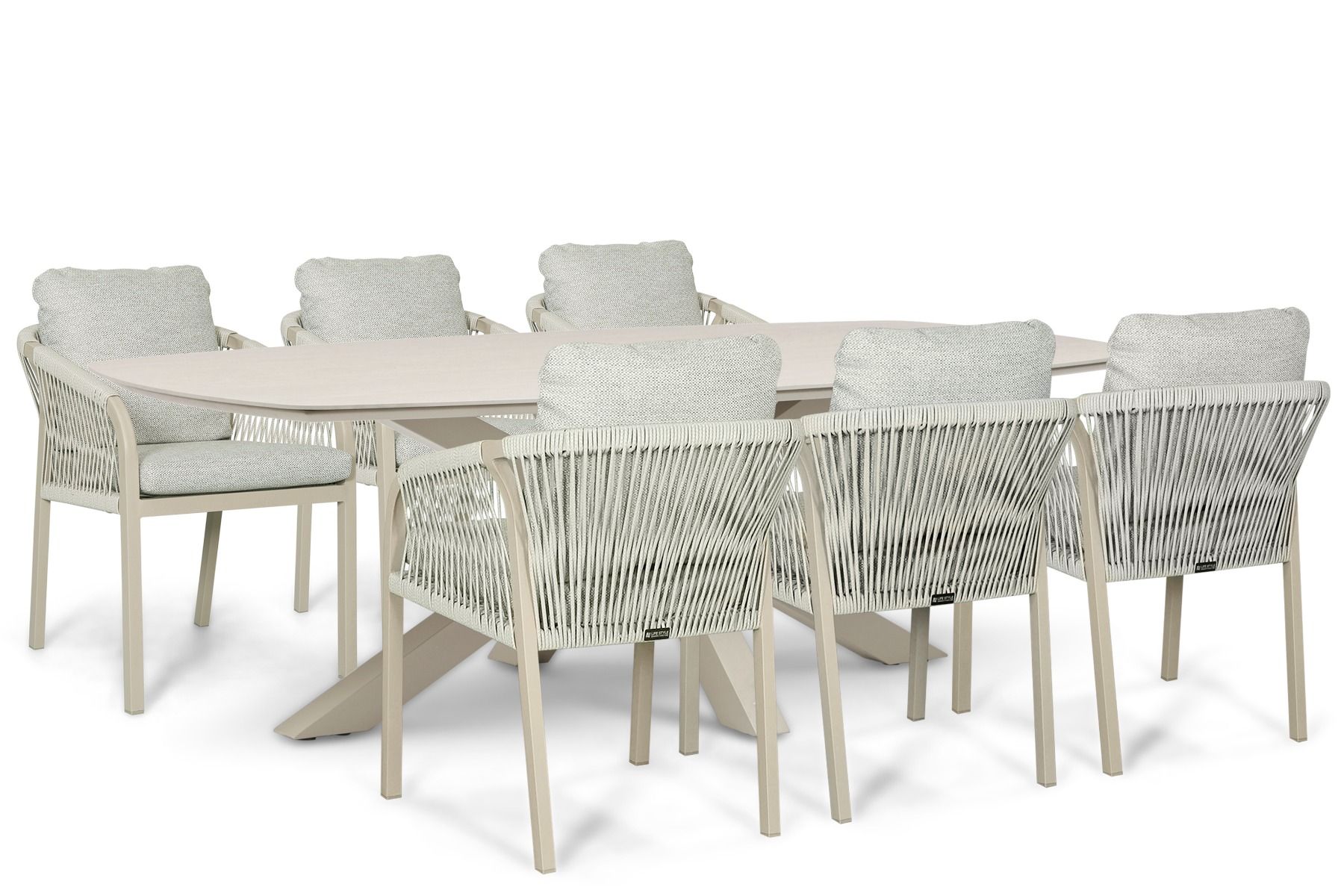 Lifestyle Biagio/Voyage 240x120 cm dining tuinset 7-delig