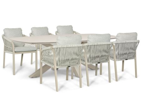 Lifestyle Biagio/Voyage 240x120 cm dining tuinset 7-delig