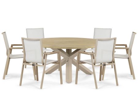 Lifestyle Fiora/Rockville 160 cm dining tuinset 7-delig