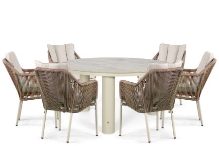 Lifestyle Marbella/Arancia 150 cm dining tuinset 7-delig