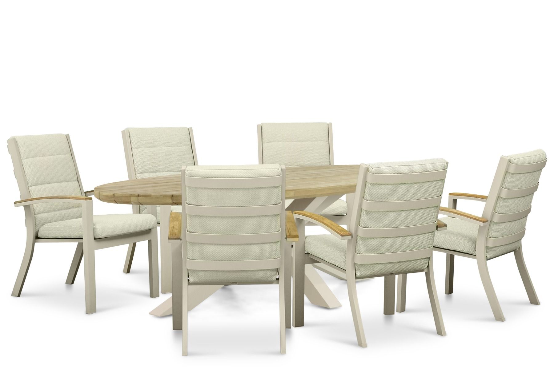 Osmen Midura/Diogo 240x120 cm dining tuinset 7-delig