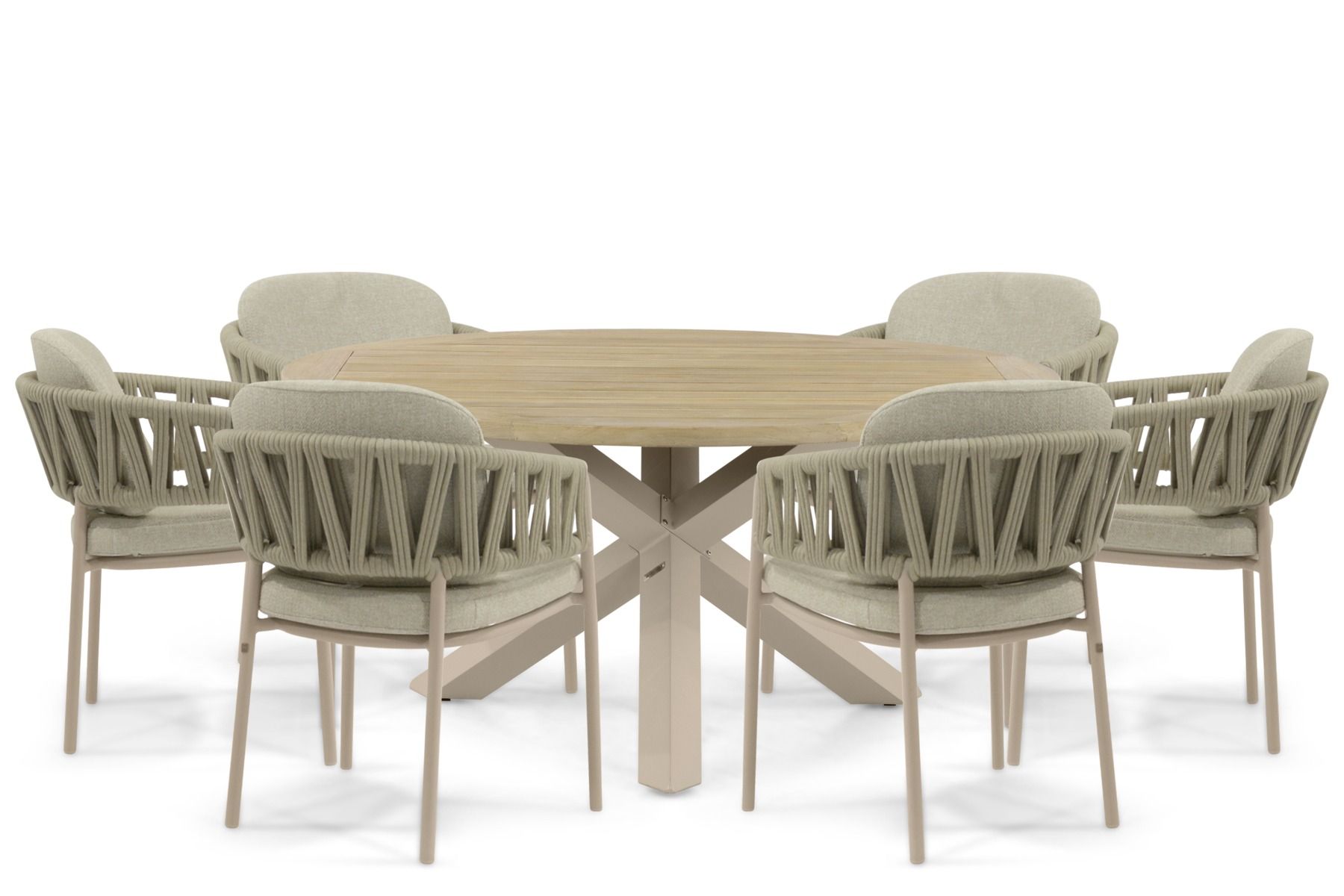 4 Seasons Outdoor Calma/Rockville 160 cm dining tuinset 7-delig