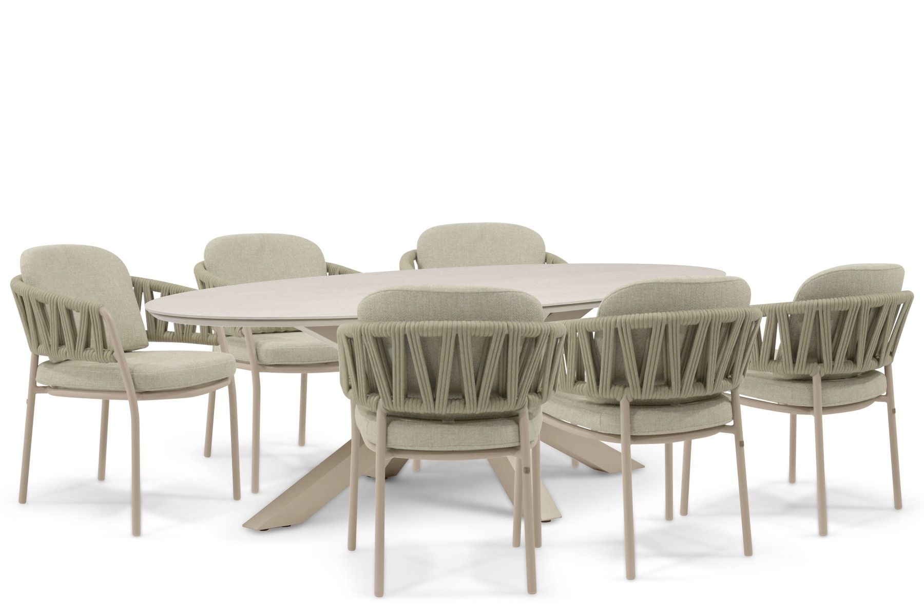 4 Seasons Outdoor Calma/Lunea 240x120 cm dining tuinset 7-delig