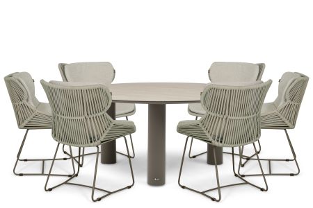 Santika Samari/Trino 158 cm dining tuinset 7-delig