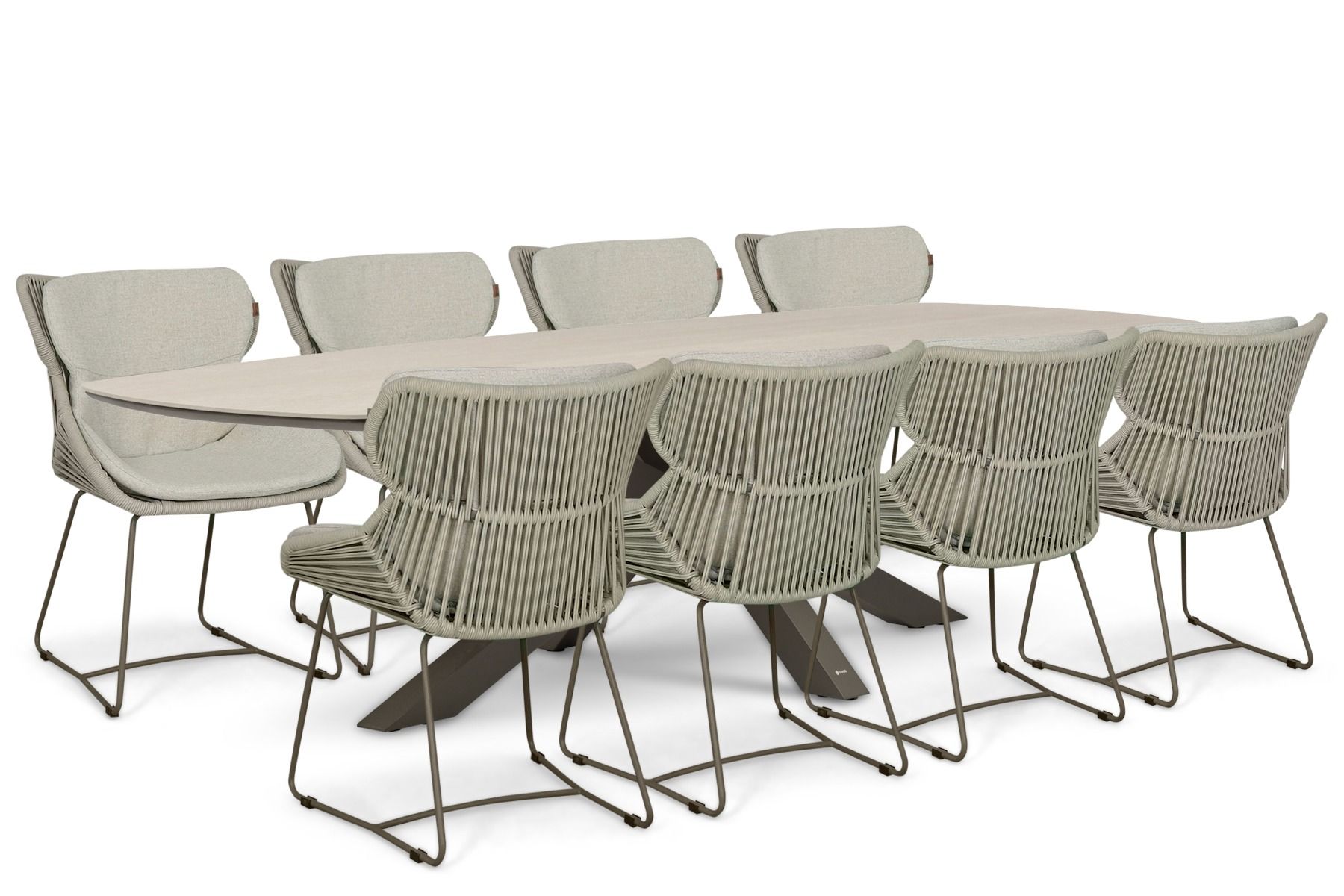 Santika Samari/Voyage 300x120 cm dining tuinset 9-delig