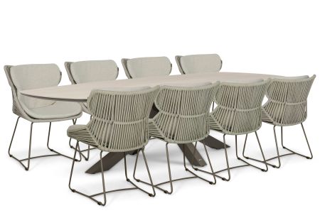 Santika Samari/Voyage 300x120 cm dining tuinset 9-delig