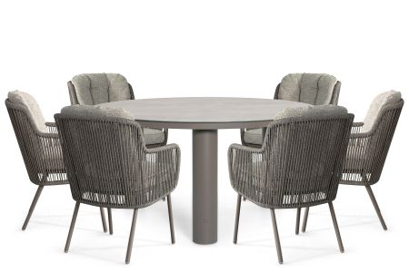 Santika Cayora/Arancia 150 cm dining tuinset 7-delig