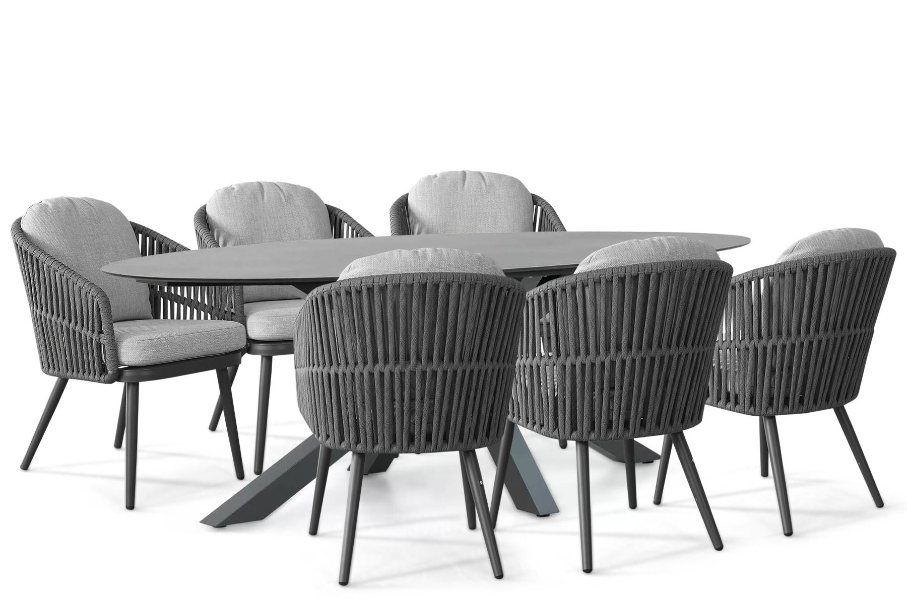 Santika Marani/Ellisse 240x107 cm dining tuinset 7-delig