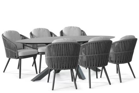 Santika Marani/Ellisse 240x107 cm dining tuinset 7-delig