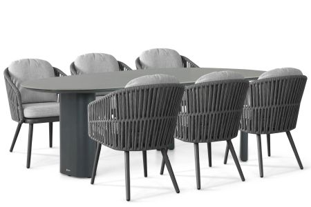 Santika Marani/Weave 240x120 cm dining tuinset 9-delig