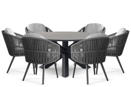 Santika Marani/Xento 150 cm dining tuinset 7-delig