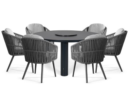Santika Marani/Arancia 150 cm dining tuinset 7-delig