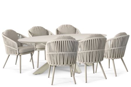 Santika Marani/Lunea 240x120 cm dining tuinset 7-delig