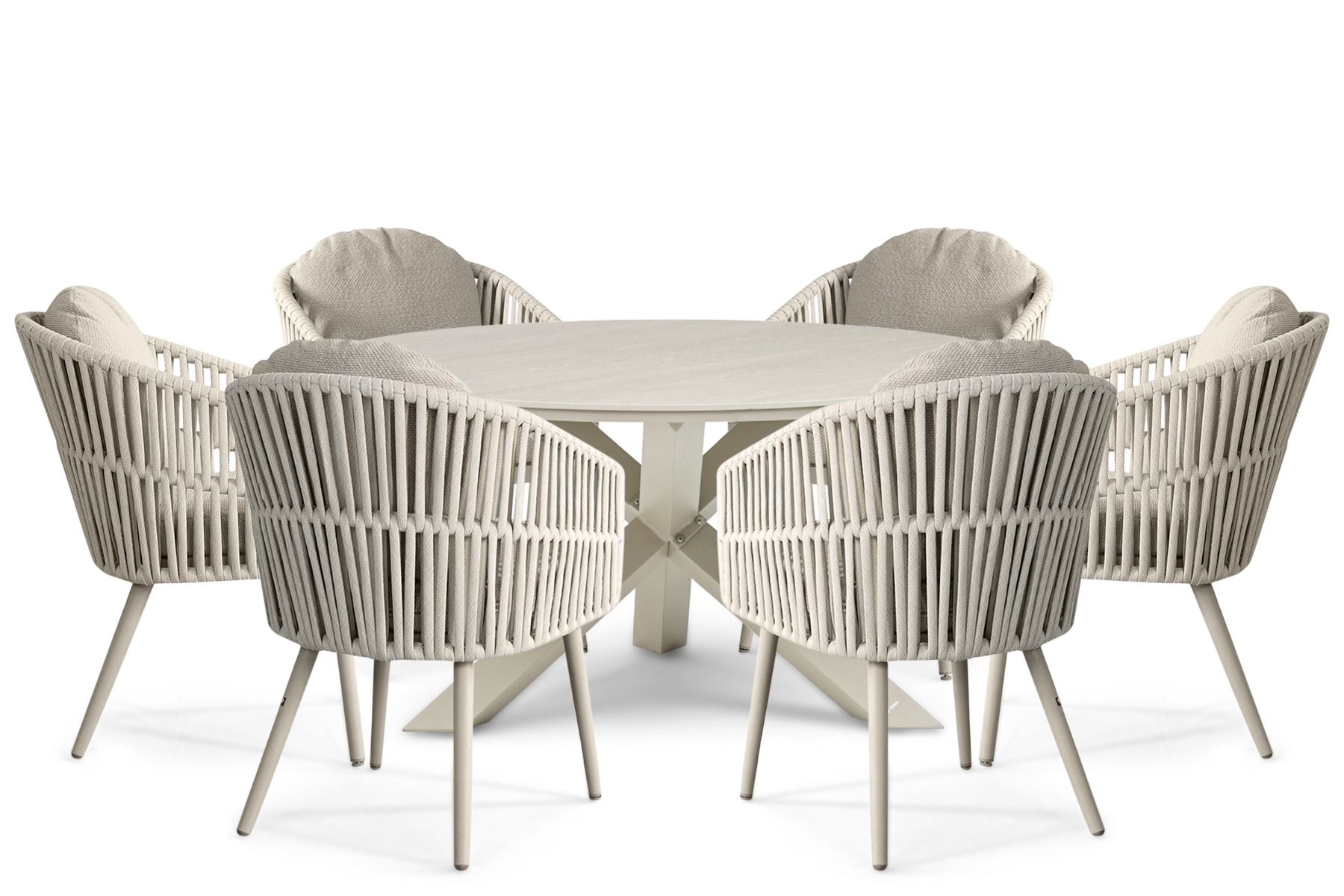 Santika Marani/Xento 150 cm dining tuinset 7-delig