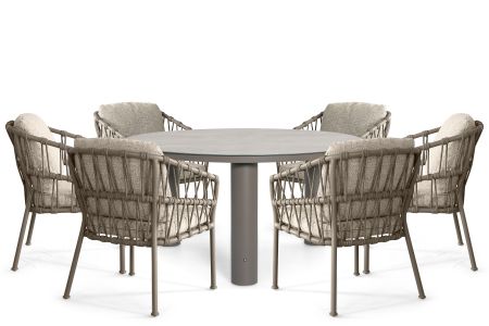 Santika Miyora/Arancia 150 cm dining tuinset 7-delig