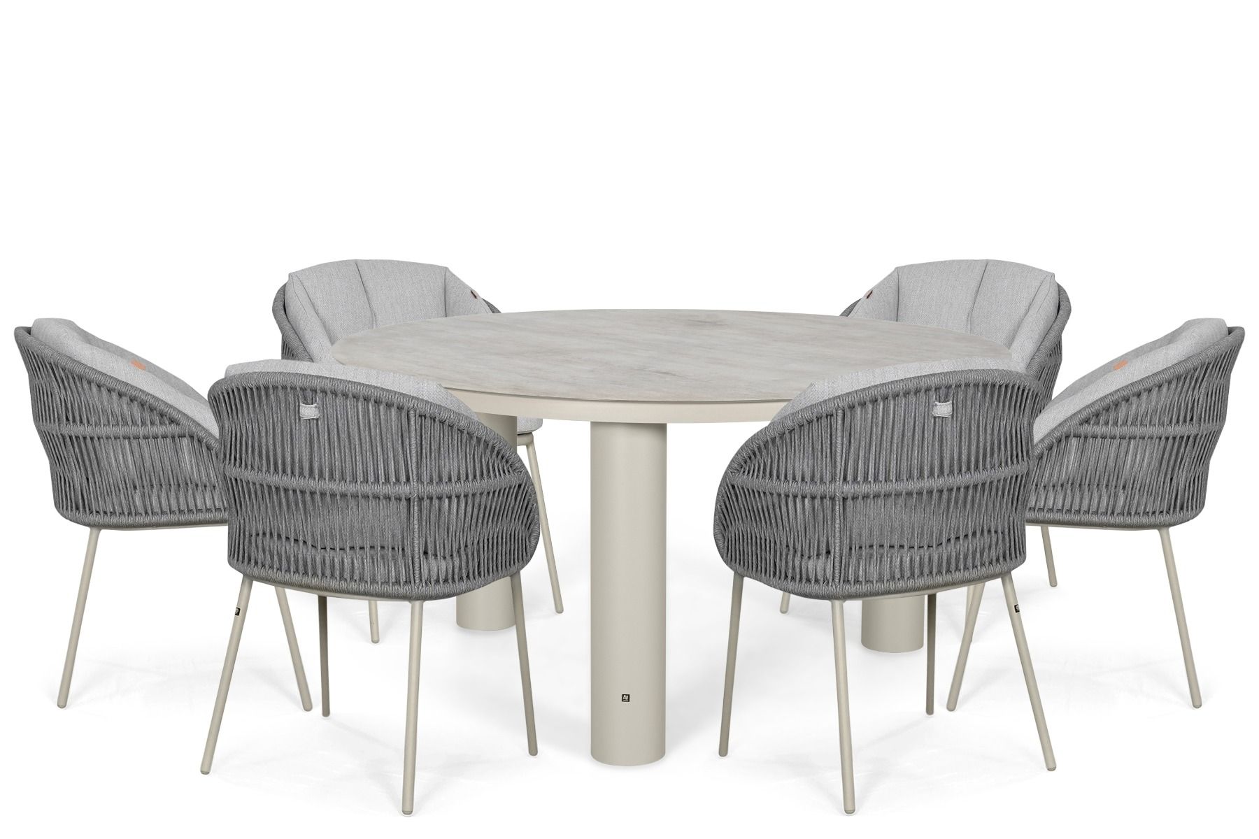 Santika Pebble/Arancia 150 cm dining tuinset 7-delig