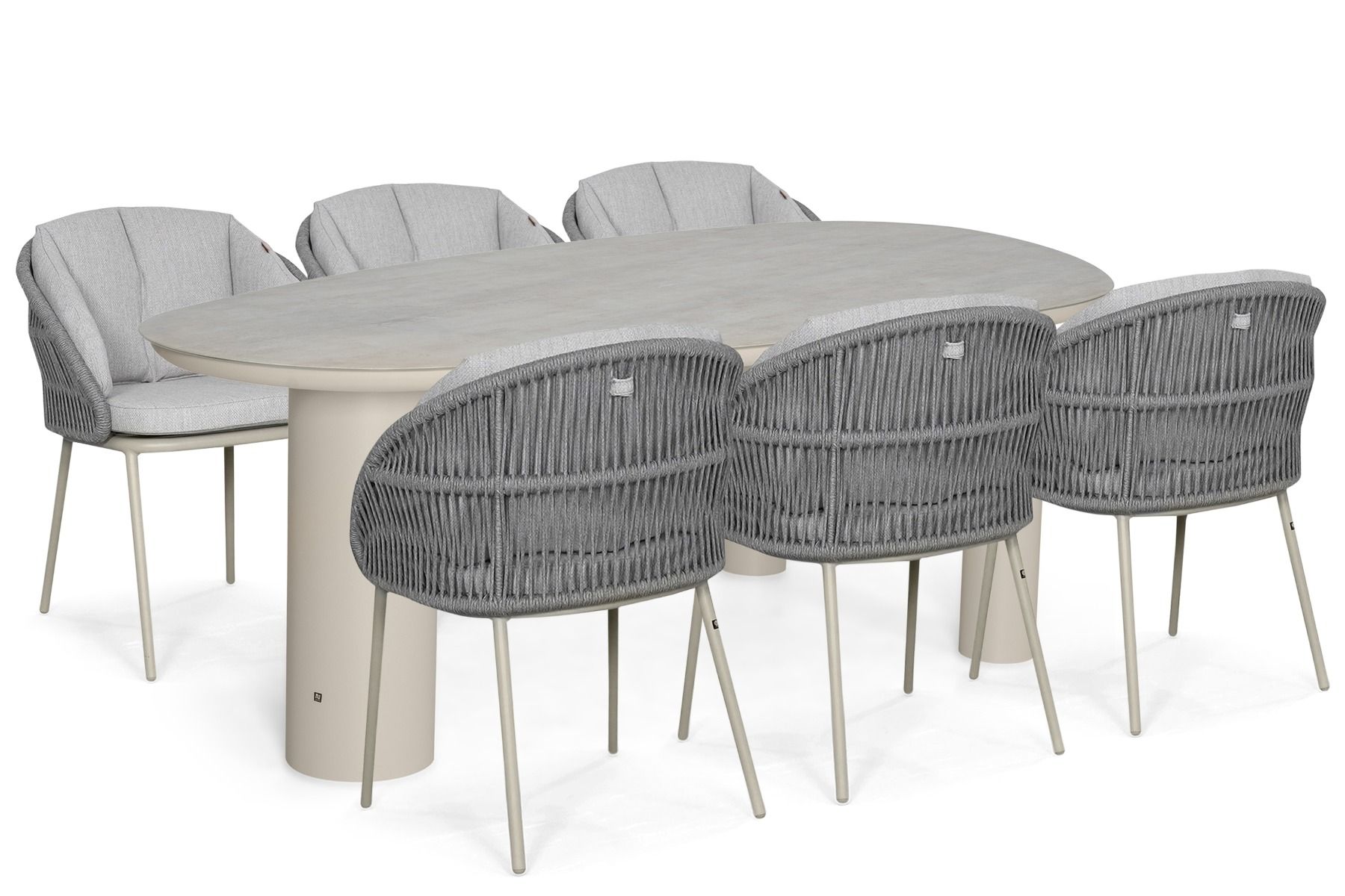 Santika Pebble/Guave 240x120 cm dining tuinset 7-delig