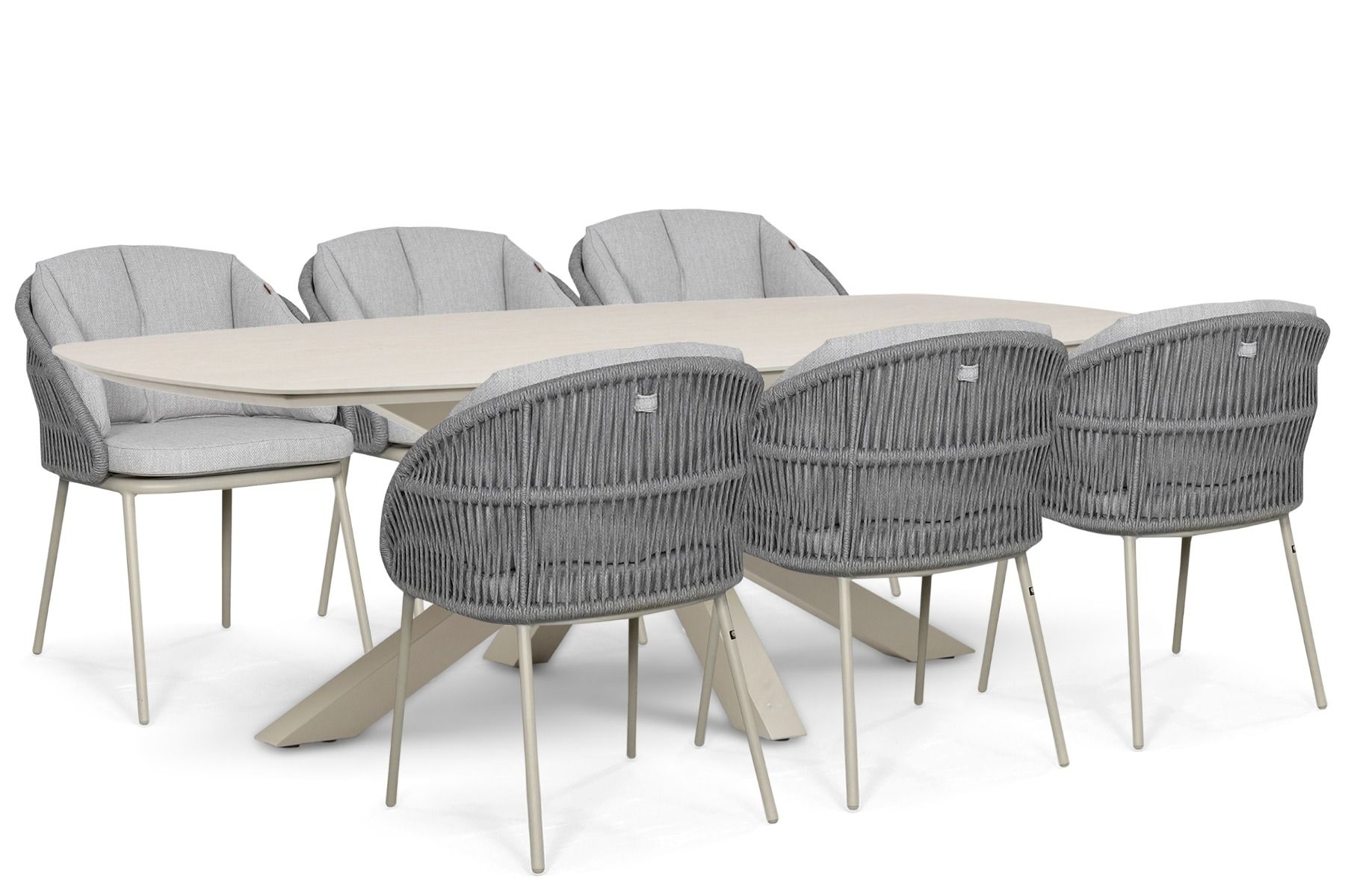 Santika Pebble/Voyage 240x120 cm dining tuinset 7-delig
