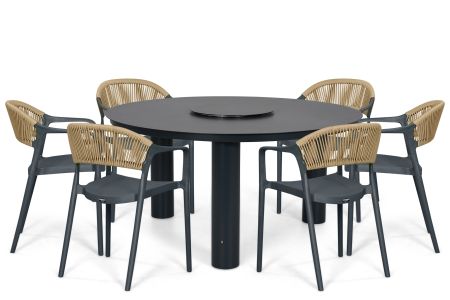 Domani Toscano/Arancia 150 cm dining tuinset 7-delig