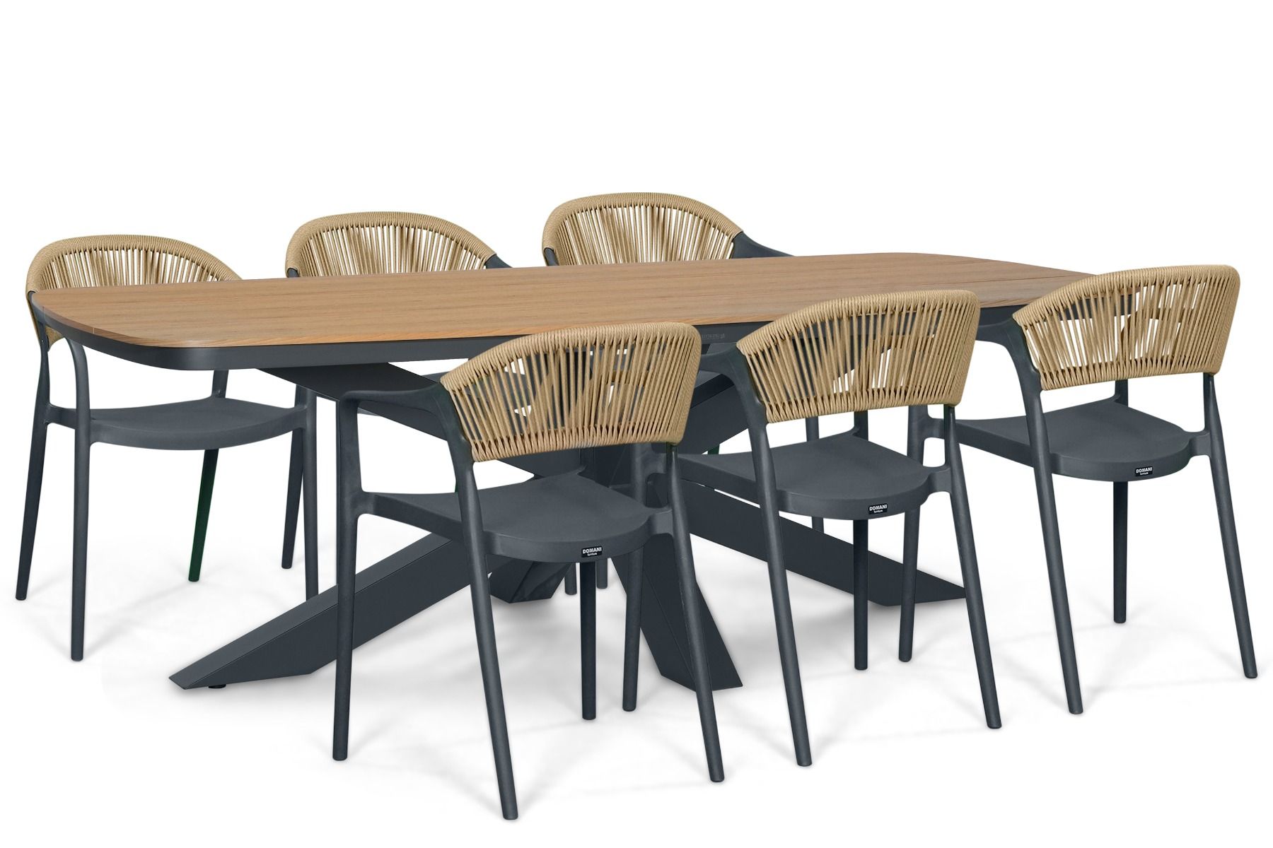 Domani Toscano/Camila 220x100 cm dining tuinset 7-delig