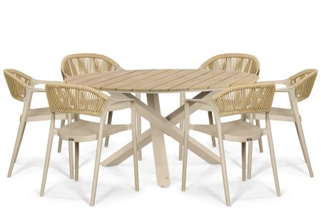 Domani Toscano/Ancona 150 cm dining tuinset 7-delig