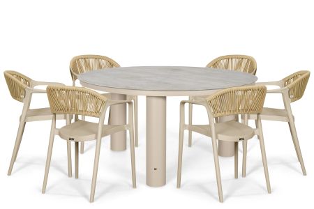 Domani Toscano/Arancia 150 cm dining tuinset 7-delig